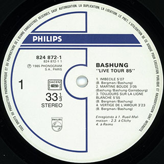 bashung lp live tour 85 press label 1